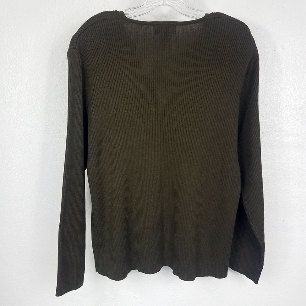 Venezia Jeans & Co. Women's V Neck Long Sleeve Cotton Blend Top Shirt Sweater - Picture 4 of 8